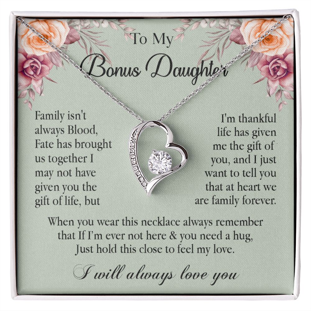 632C To My Bonus Daughter Necklace, Gift Birthday, Gift Ideas, Daughter Necklace