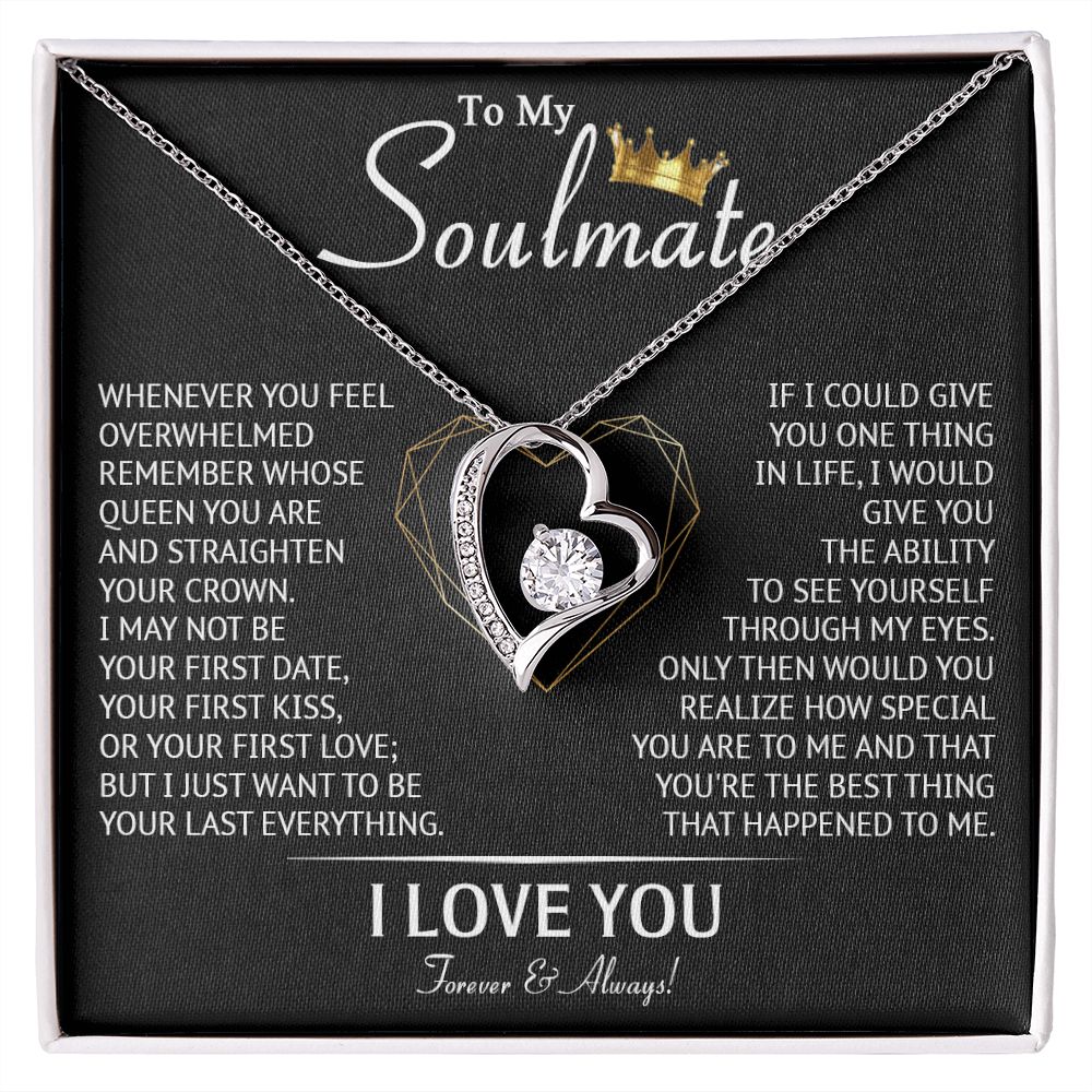 587C To My Soulmate Necklace, Love Gifts For Wife Girlfriend, Birthday Gift for Her