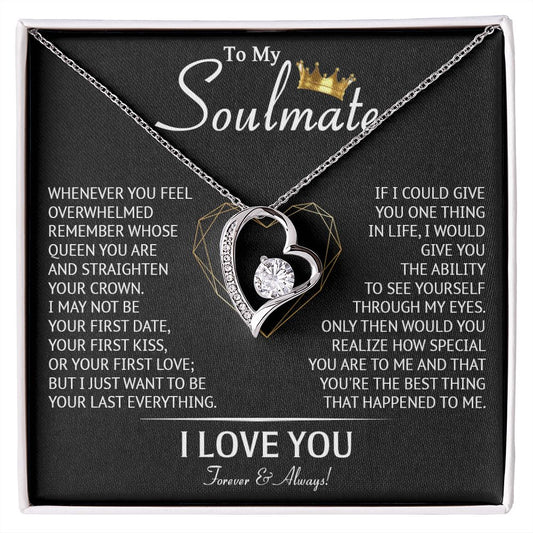 587C To My Soulmate Necklace, Love Gifts For Wife Girlfriend, Birthday Gift for Her