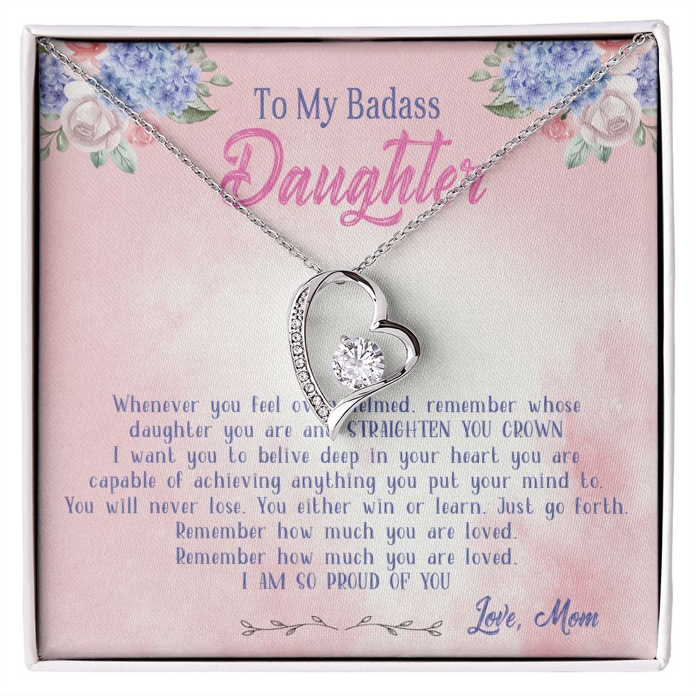 47C To My Badass Daughter Necklace From Mom, Badass Daughter Necklace Birthday