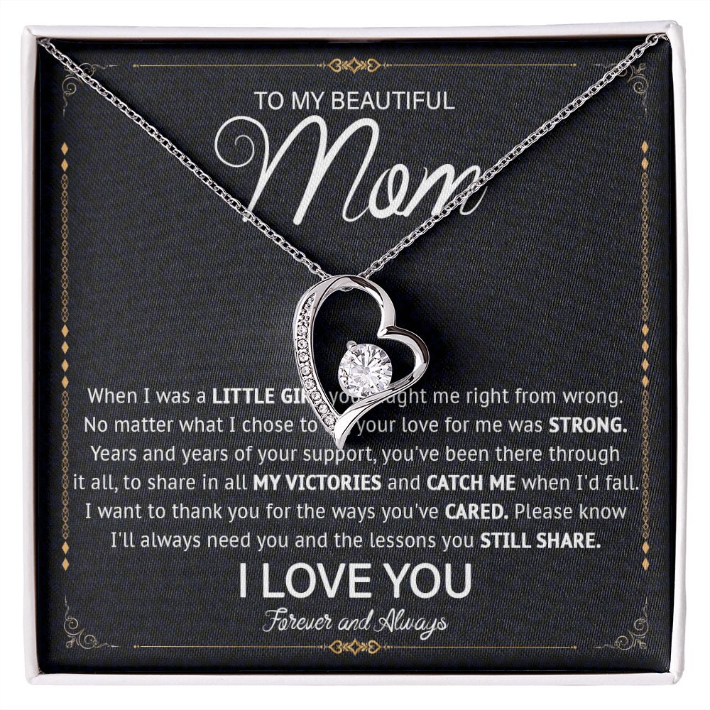 526C Love Knot Necklace To Mom From Daughter Son, Birthday Jewelry To Mom, Mommy