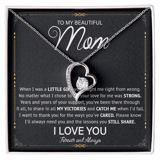 526C Love Knot Necklace To Mom From Daughter Son, Birthday Jewelry To Mom, Mommy