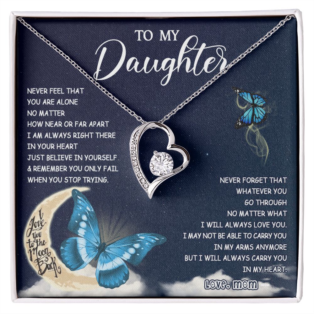 476C To My Daughter Necklace Mother to Daughter Birthday Graduation Gift from Mom