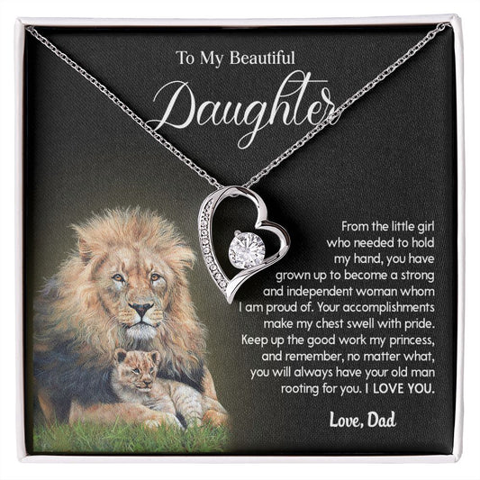 619C To My Daughter Necklace From Dad, Father Daughter Gift,Christmas Birthday Gift