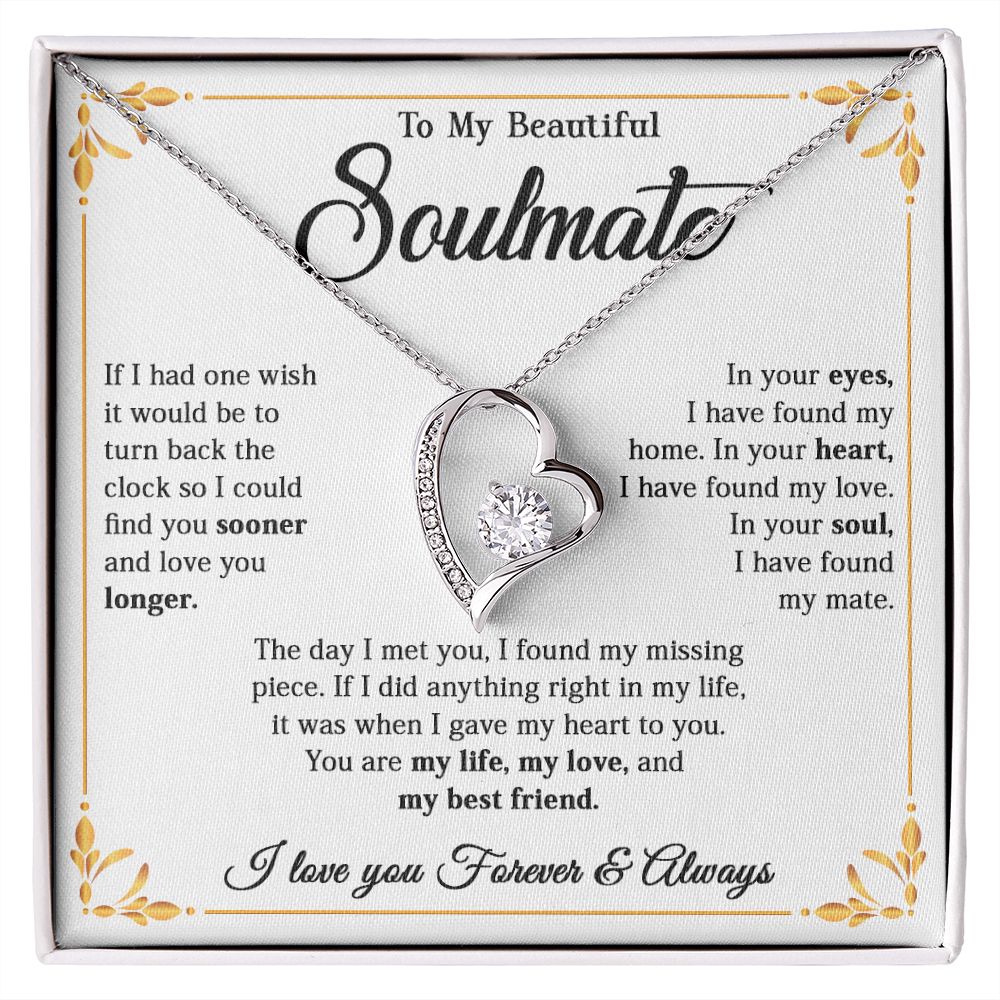 615C To My Beautiful Soulmate Necklace, Gift for Wife, Girlfriend, Valentine Gift