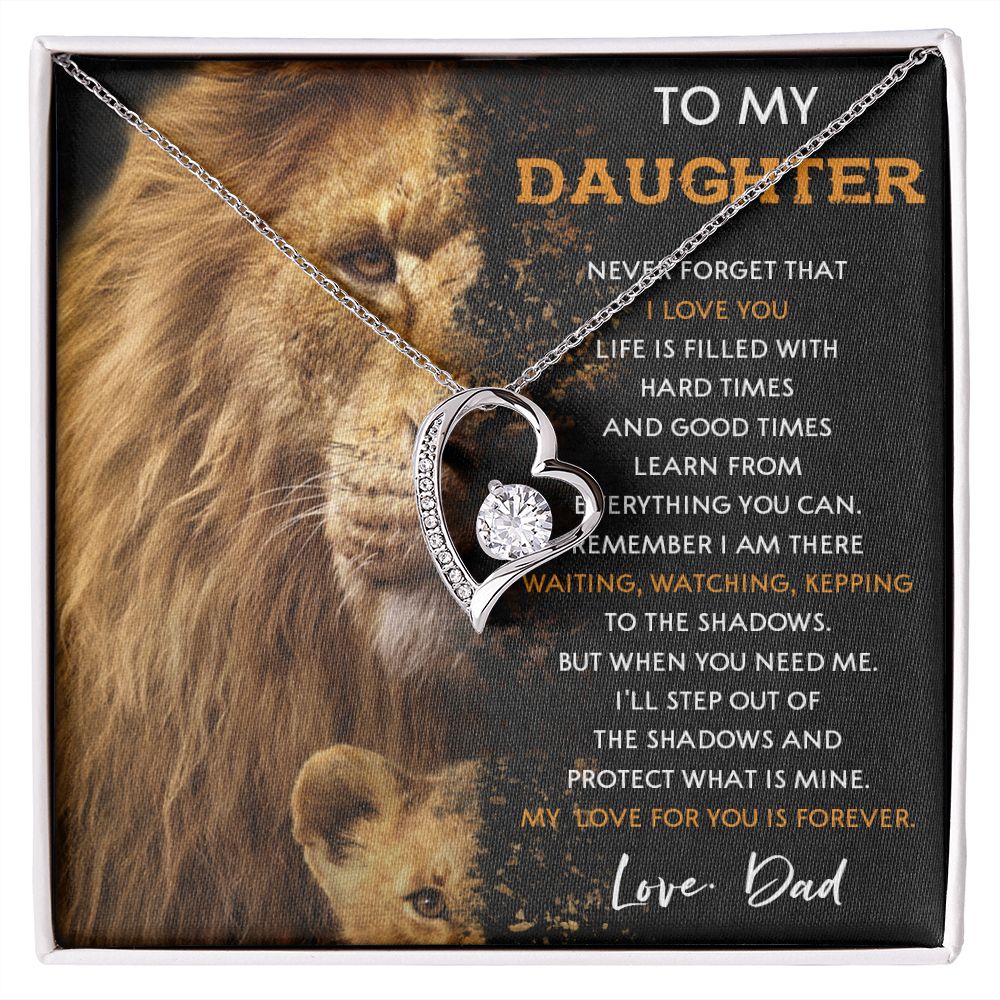 43C Lion To My Daughter Necklace Gift From Dad, Necklace Gift For Daughter, Birthday