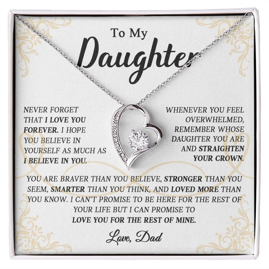 622C To My Daughter Necklace, Daughter Father Necklace, Daughter Gift From Dad, Xmas