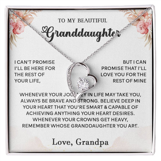 434C To My Granddaughter Necklace, Birthday Gift For Granddaughter, Christmas Gifts