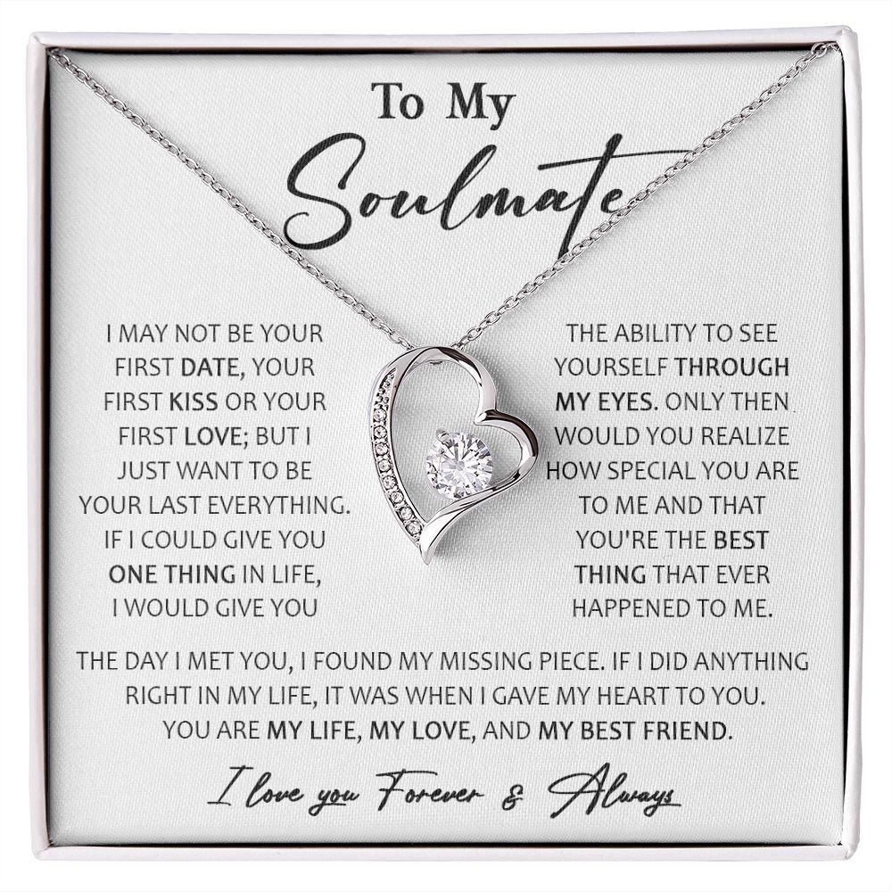 457C To My Soulmate Necklace, Birthday, Xmas Gift For Wife, Girlfriend From Husband