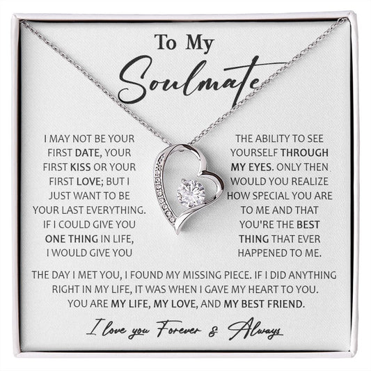 457C To My Soulmate Necklace, Birthday, Xmas Gift For Wife, Girlfriend From Husband