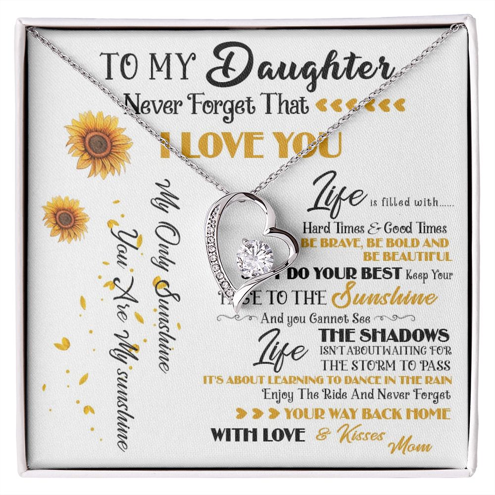 427C To My Daughter Necklace, Never Forget That I Love You, Gift Birthday, Holiday