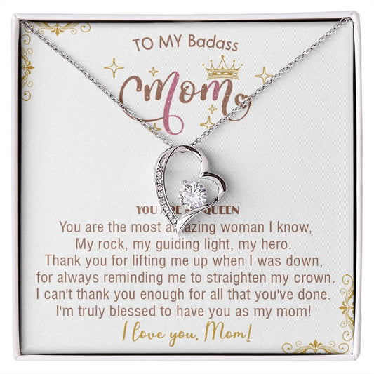 414C To My Badass Mom Necklace, You Are My Queen, I love You, Gift Necklace For Mom
