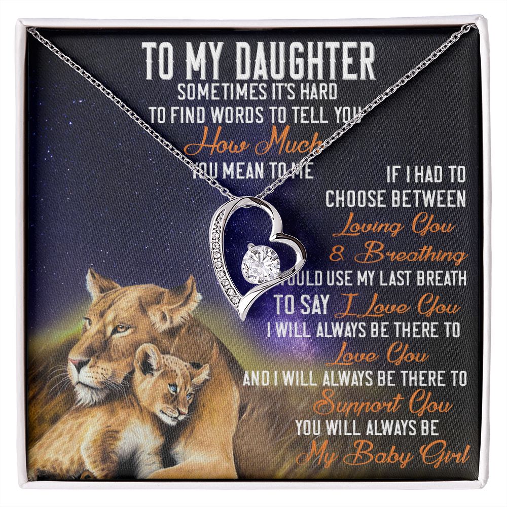 42C Lion To My Daughter Necklace, Gift Birthday, Necklace Gift For Daughter