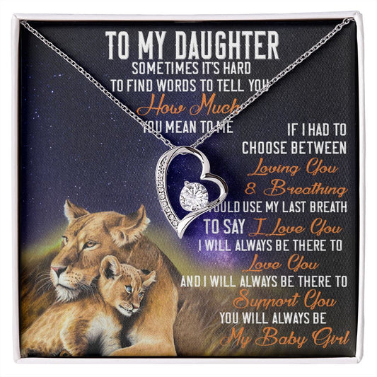 42C Lion To My Daughter Necklace, Gift Birthday, Necklace Gift For Daughter