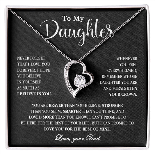 605C To My Daughter Necklace, Gift for Daughter from Dad, Birthday Christmas Gift