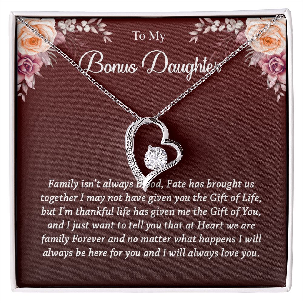 631C To My Bonus Daughter Necklace, Best Birthday Christmas Gift, Bonus Daughter Gift