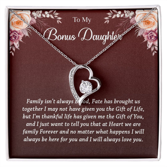 631C To My Bonus Daughter Necklace, Best Birthday Christmas Gift, Bonus Daughter Gift