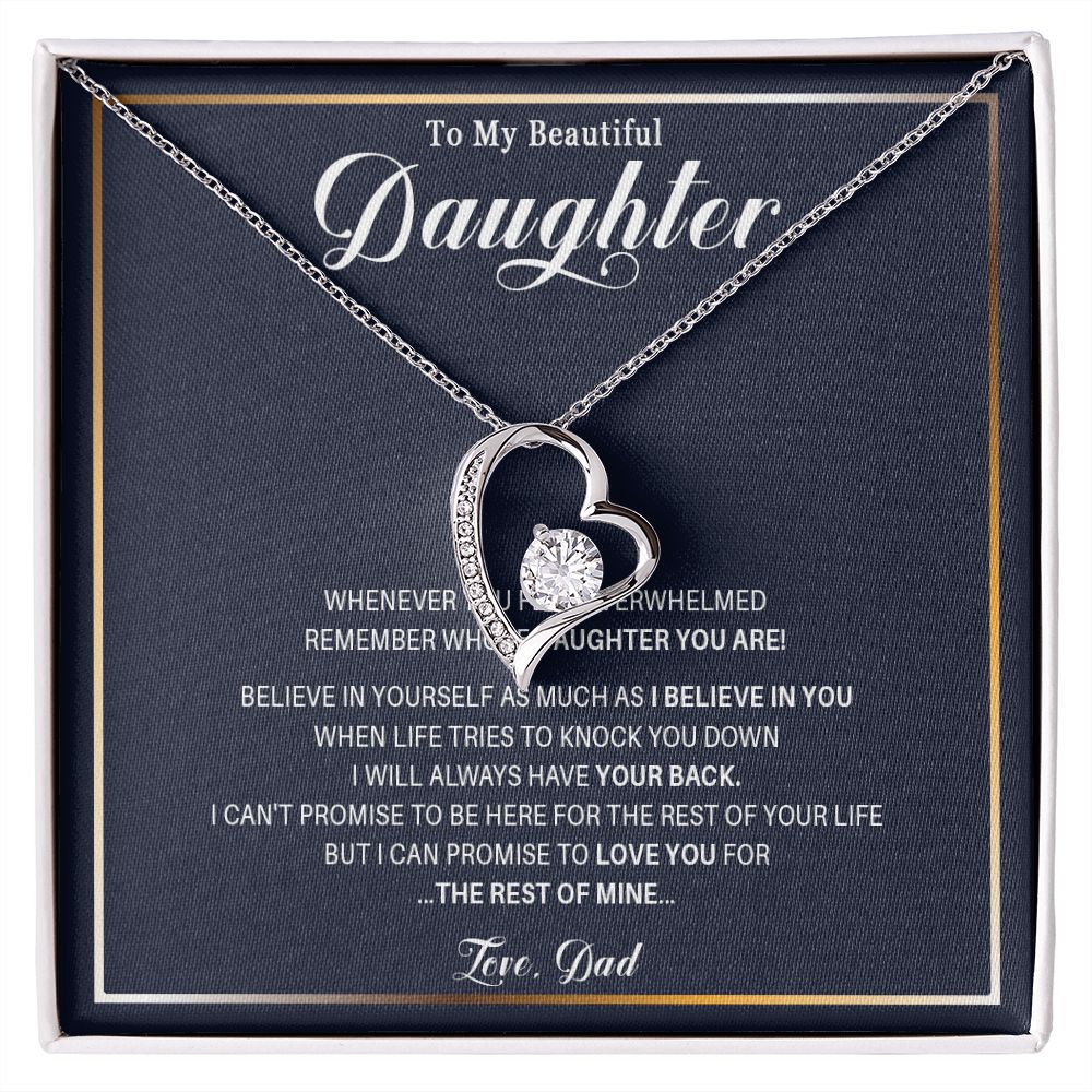 485C To My Daughter Necklace, Christmas Birthday Gift from Dad, I Love You Daughter