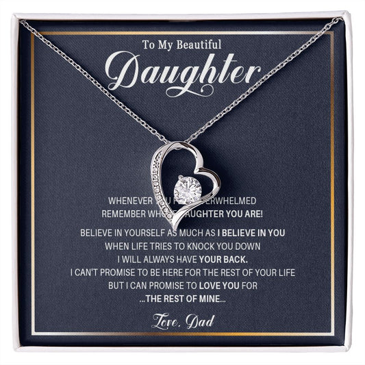 485C To My Daughter Necklace, Christmas Birthday Gift from Dad, I Love You Daughter