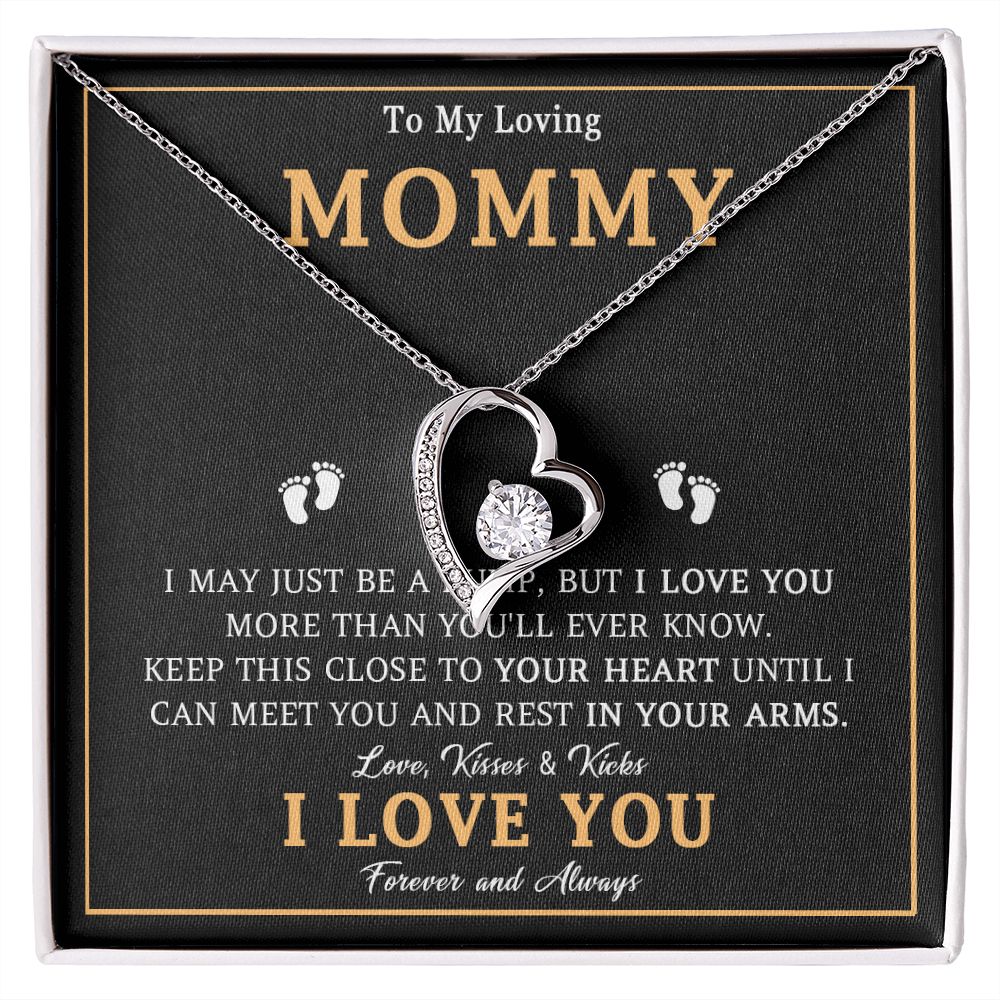 548C To My Mommy Necklace, Baby Feet Design, Mother Necklace, Baby Shower Gifts