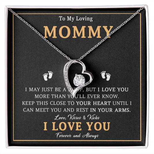 548C To My Mommy Necklace, Baby Feet Design, Mother Necklace, Baby Shower Gifts
