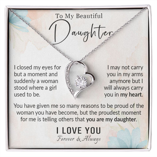 568C To My Daughter Necklace, Love Gift for Daughter from Dad, Daughter Necklace