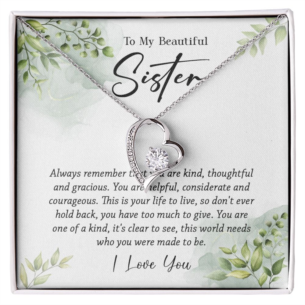624C To My Sister Necklace,Christmas Birthday Gift For Sister From Brother/Sister