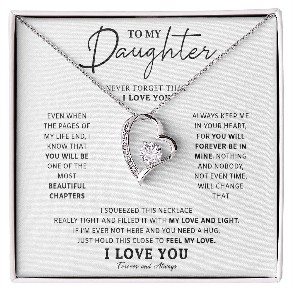 532C To My Daughter Love Necklace, Birthday Gift For Daughter, Daughter Necklace