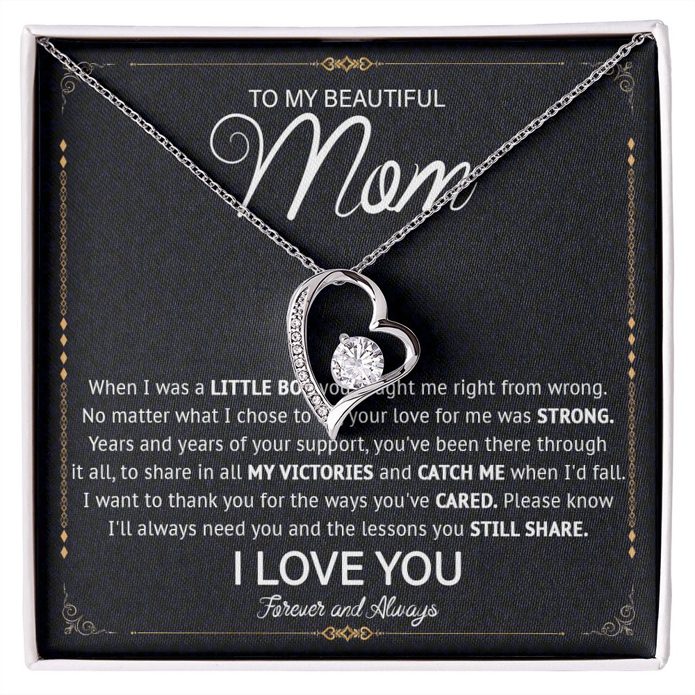 527C Love Knot Necklace To Mom From Daughter Son, Birthday Jewelry To Mom, Mother Day