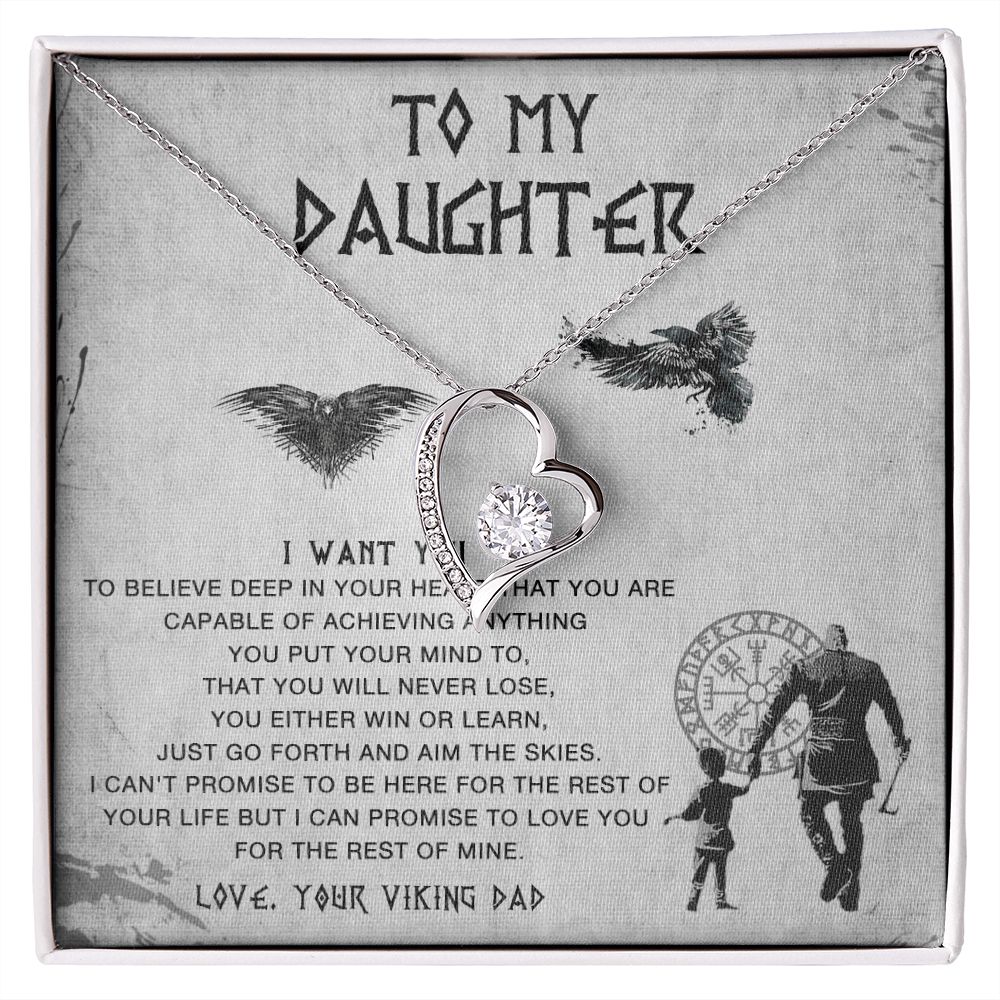 117CTo My Daughter Necklace From Viking Dad, Gift For Viking Daughter Gift Necklace