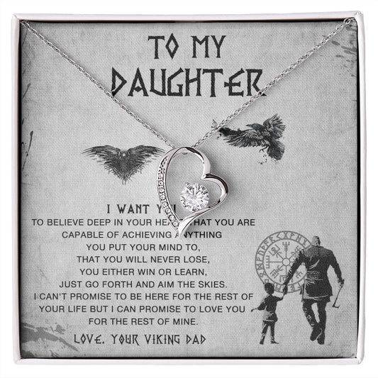 117CTo My Daughter Necklace From Viking Dad, Gift For Viking Daughter Gift Necklace