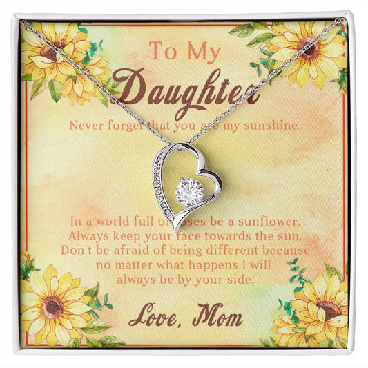 107C Sunflower Necklace, To My Daughter Necklace, Necklace Gift From Mom, Xmas Gift