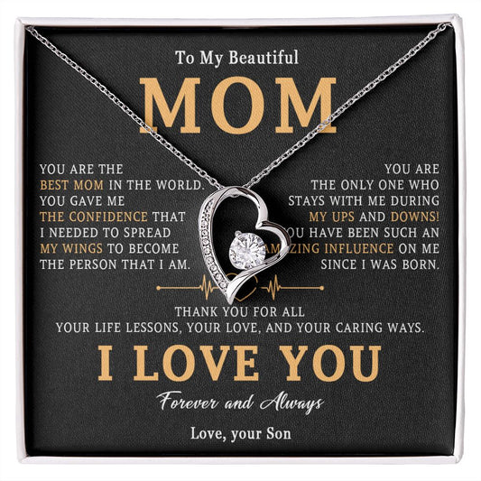 516C To My Beautiful Mom Necklace, Mom Gift, Mom Birthday Gift from Son, Love Gifts