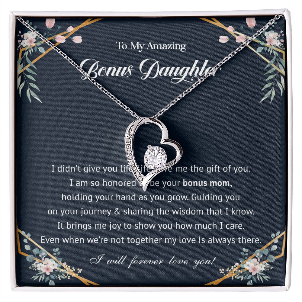 576C To My Bonus Daughter Necklace, Bonus Daughter Gift From Stepmom, Birthday Gifts