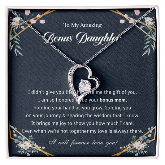 576C To My Bonus Daughter Necklace, Bonus Daughter Gift From Stepmom, Birthday Gifts