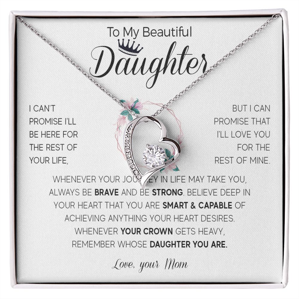 566C To My Daughter Necklace, Daughter Birthday Gifts For Daughter from Mom, Mother