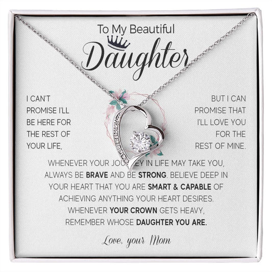 566C To My Daughter Necklace, Daughter Birthday Gifts For Daughter from Mom, Mother
