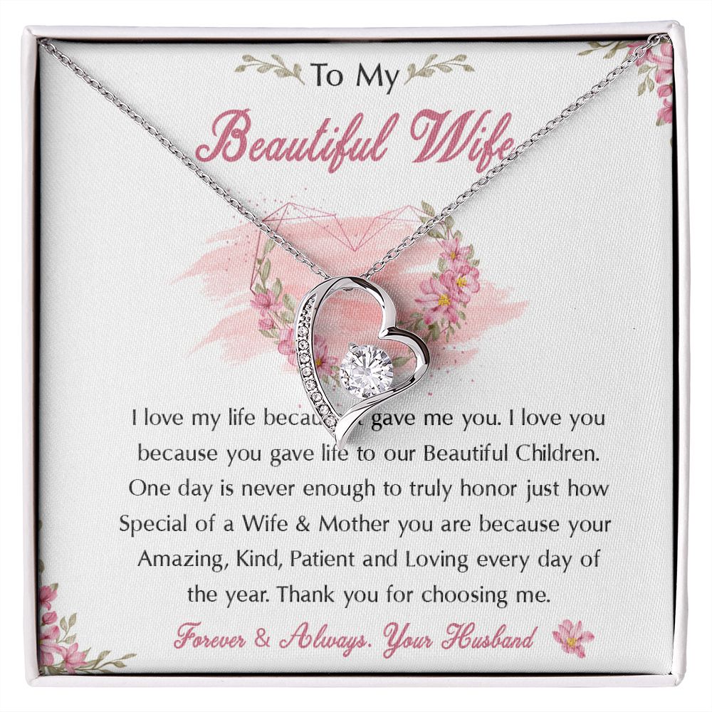 98C To My Beautiful Wife Necklace, Wife Necklace Gift from Husband, Birthday Gift