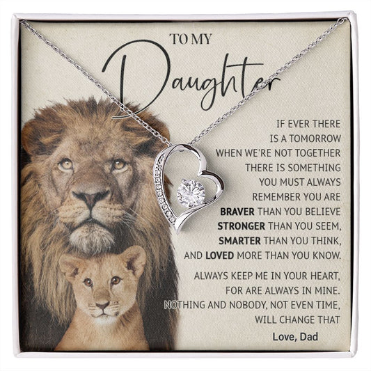 506C To My Daughter Necklace, Gift For Daughter From Dad, Lion Father Gift, Love Gift