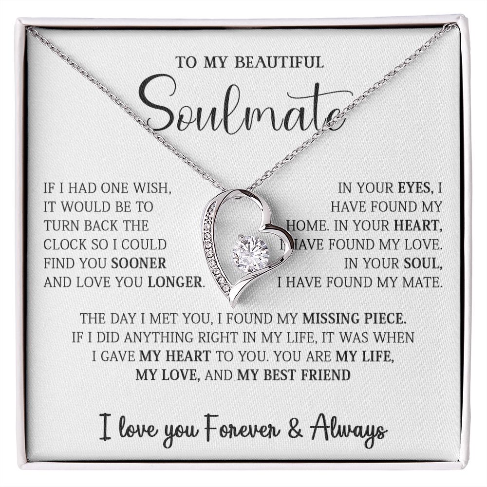 458C To My Soulmate Necklace,Birthday Gift For Wife Girlfriend From Husband,Xmas Gift