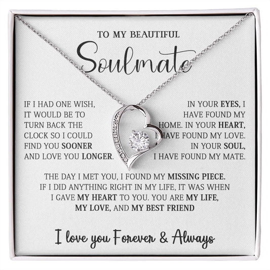 458C To My Soulmate Necklace,Birthday Gift For Wife Girlfriend From Husband,Xmas Gift