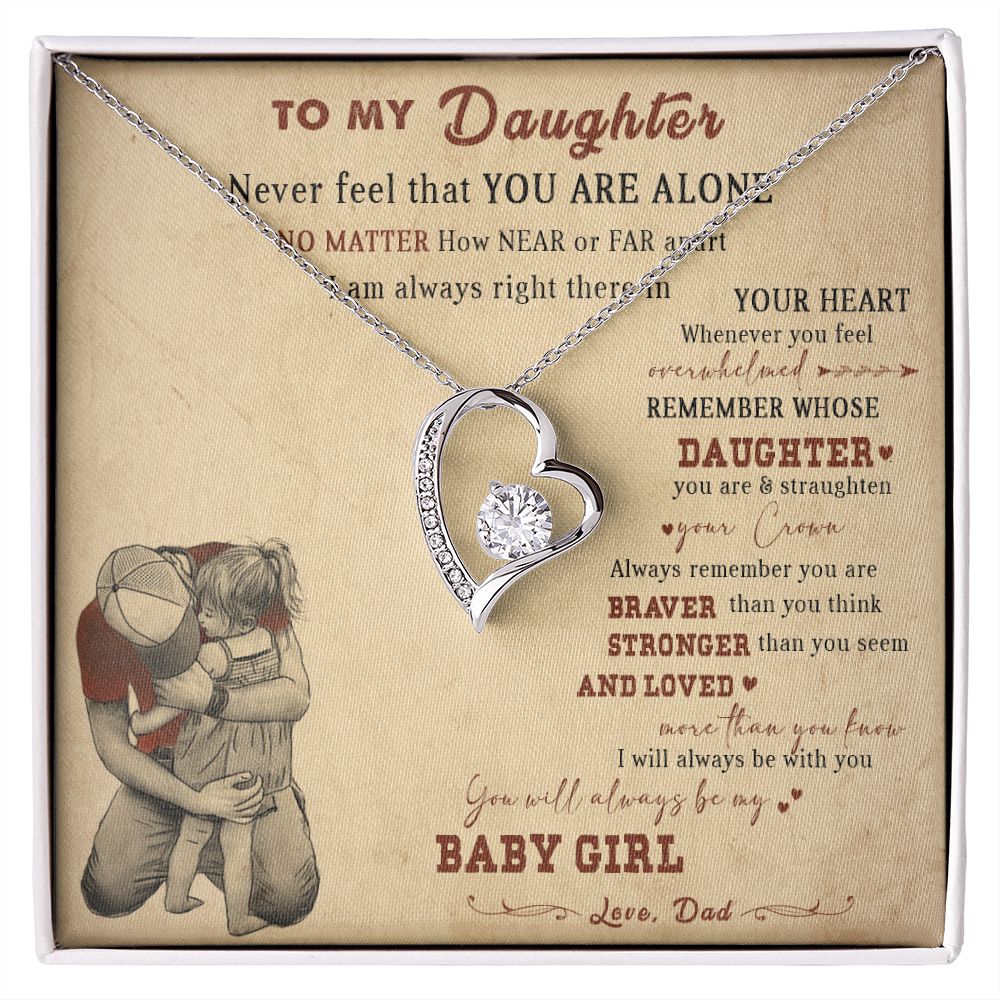 105 Daughter Necklace, To My Daughter Necklace,  Birthday Gift For Daughter From Dad