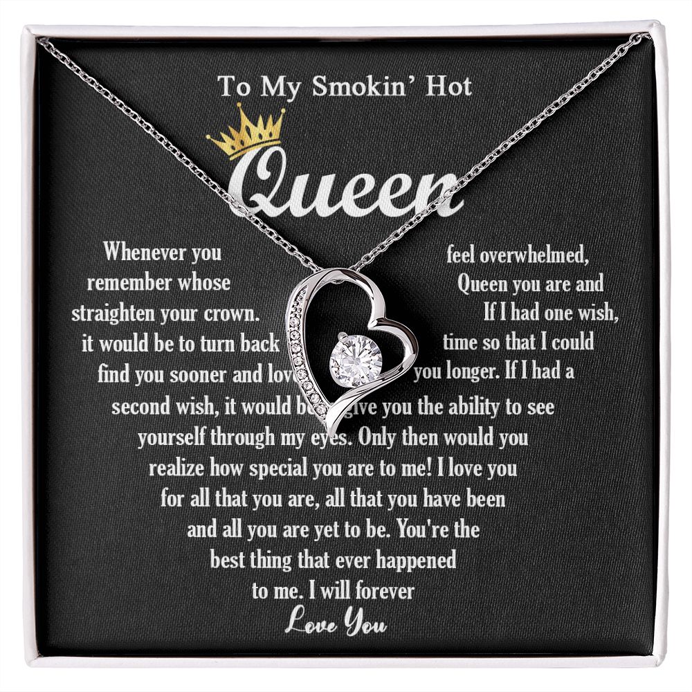 444C To My Smokin Hot Queen Crown Necklace Gift For Wife Soulmate Valentines Day Gift
