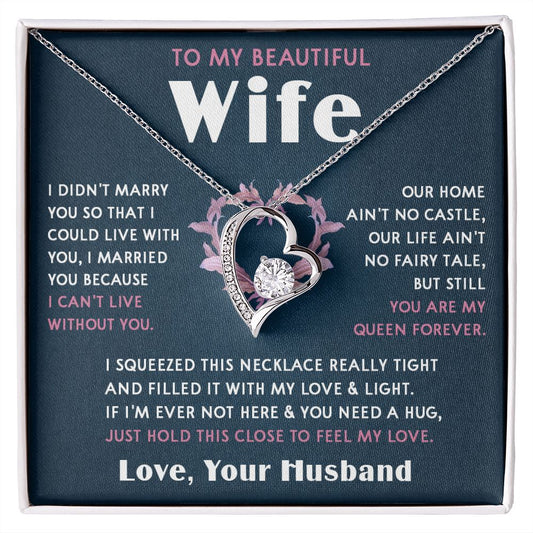 423C To My Beautiful Wife Necklace, Wife Necklace Gift from Husband, Mothers Day Gift