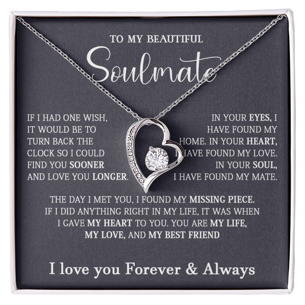 467C To My Soulmate Necklace, Gift For Wife Girlfriend From Husband, Birthday Gift