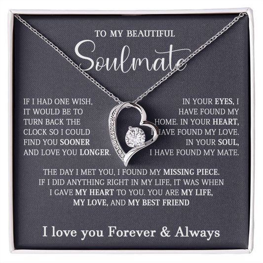 467C To My Soulmate Necklace, Gift For Wife Girlfriend From Husband, Birthday Gift