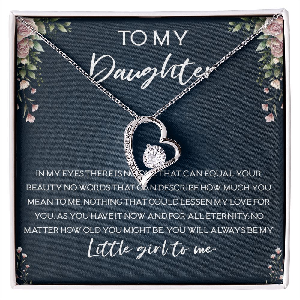 35C To My Daughter Necklace Gift Birthday, Little Girl To Me, Necklace Daughter