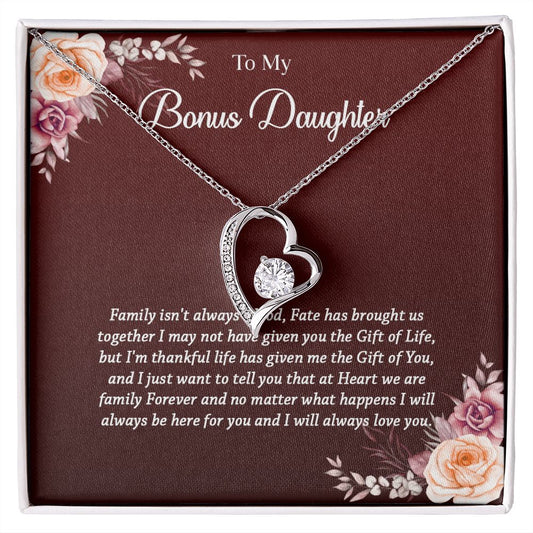 621C To My Bonus Daughter Necklace, Gift Birthday, Christmas, Gift Ideas, Necklace