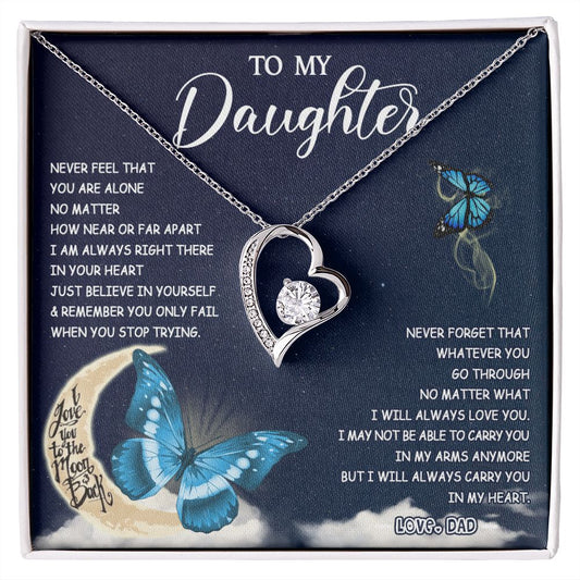 475C To My Daughter Necklace Father to Daughter Birthday Graduation Gift from Dad