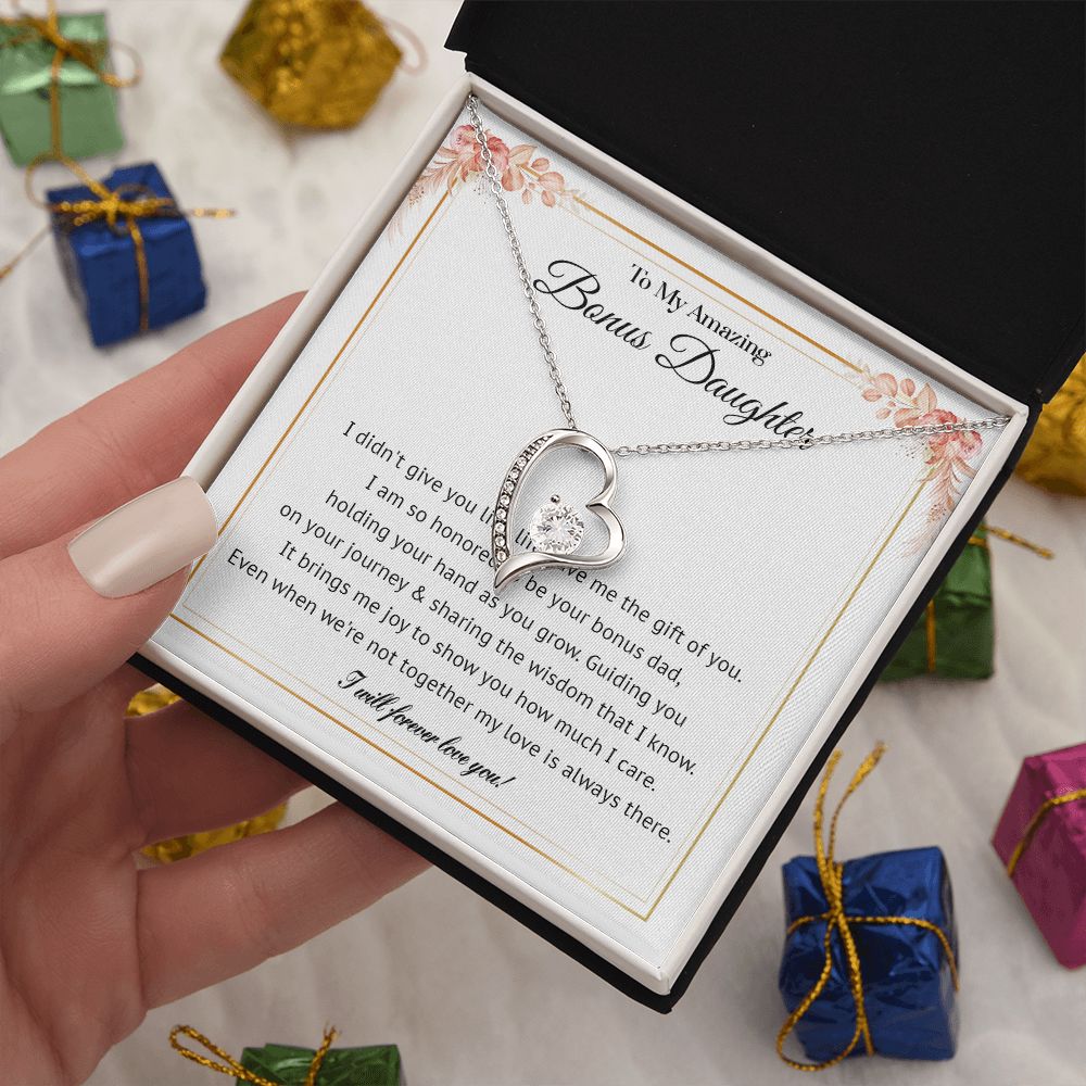 578C To My Bonus Daughter Necklace, Gift For Daughter Necklace, Bonus Daughter Gifts